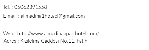 Al Madina Apart Hotel telefon numaralar, faks, e-mail, posta adresi ve iletiim bilgileri